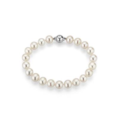Perlenarmband FIRETTI "Schmuck Geschenk Armschmuck Armkette Perle", bunt (silberfarben, weiß), Armbänder, Damen, 19cm, Perlen Silber 925 (Sterlingsilber), Perlen, Silber 925 (Sterlingsilber), Perlenarmband, Made in Germany - mit Süßwasserzuchtperle