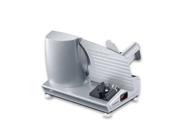 SEVERIN Trancheuse universelle 180 W\, Trancheuse électrique pour découpe fine comme épaisse\, Trancheuse à jambon\, pain\, fromage\, avec lame en inox\, AS 3915\, Argenté