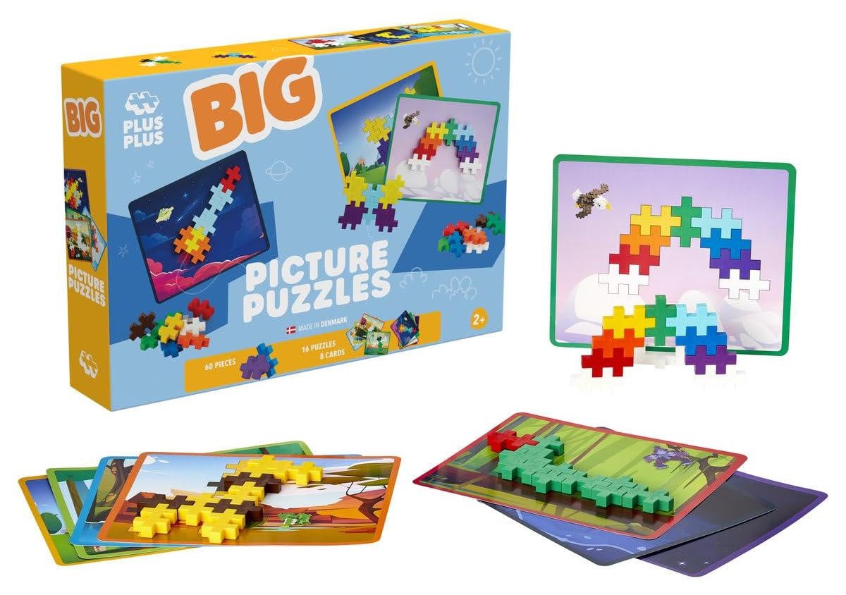 Plus-Plus A/S 4384 Creatieve bouwstenen-set met grote afbeeldingen puzzel, 60 onderdelen
