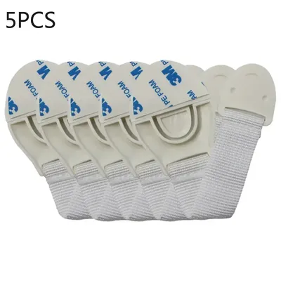 Plastic Protection Children Safety Cabinet Lock Baby Security Protection Drawer Door Lock Straps Kids Safety Cabinet 5pc smile