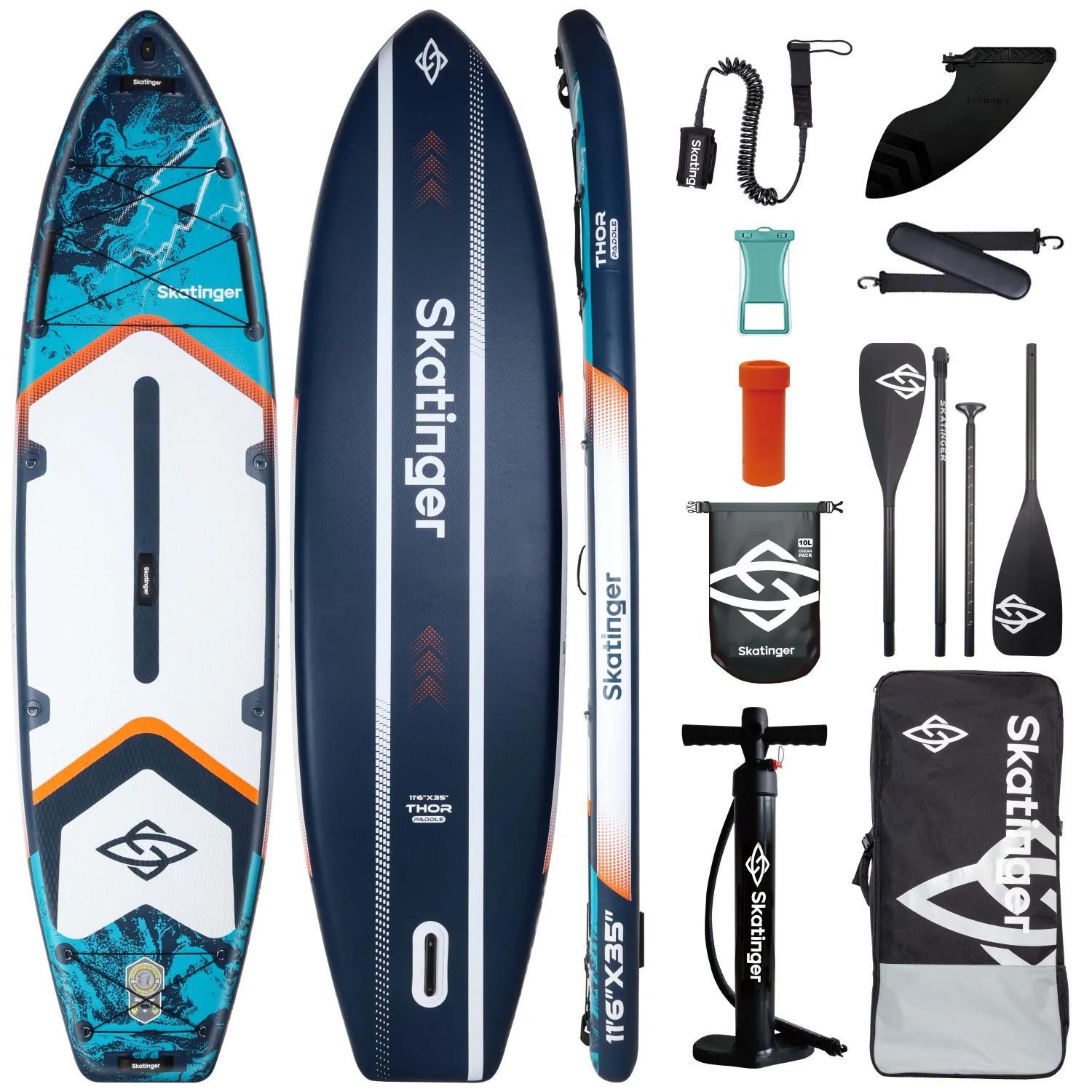 SUP SKATINGER Thor Blau 350x89x15 cm (11'6'') Touring Board inklusive sämtlichem Zubehör