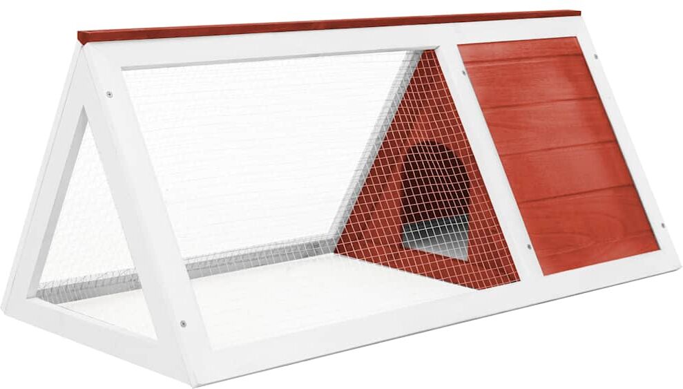 vidaXL Conejera jaula de animales de madera rojo Rojo
