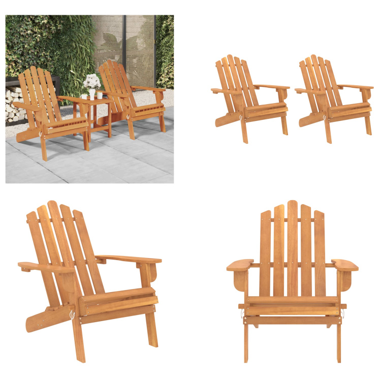 vidaXL Adirondack Gartenstühle 2 Stk. Massivholz Akazie - Gartenstuhl - Gartenstühle - Gartenstuhl Holz - Gartenstuhl Massivholz