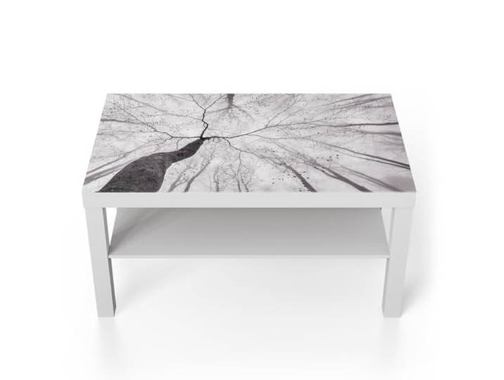 DEQORI Glastisch weiß groß 90x50 cm Motiv Stille Resilienz ausgefallener Beistelltisch aus Glas Hochglanz Couchtisch fürs Wohnzimmer moderner Couch Tisch mit Design