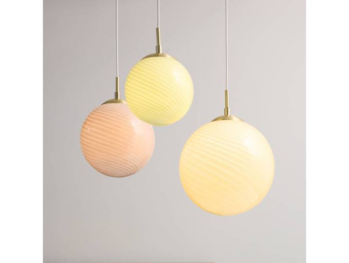 Suspension CANDY BALL, olive/laiton vieilli, Ø 20 cm - Halo Design - Salon / séjour - Verre - À ampoule unique