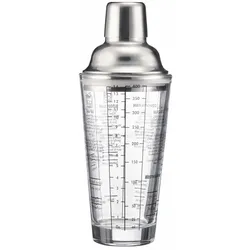 Westmark Cocktail Shaker Sam – Shaker mit Skala und Sieb, professioneller Cocktail-Mixer, Bar Zubehör, inkl. Rezepte Edelstahl, Glas, 400 ml