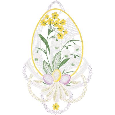 Fensterbild "Fensterbild "Osterei" farbig", bunt, B:21cm H:30cm, Polyester, W. REUTER & SOHN - PLAUENER SPITZE, Fensterbilder