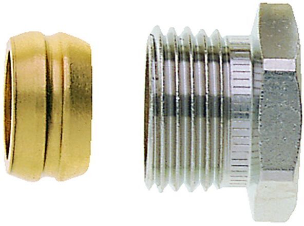IMI Heimeier Klemmverschraubung 220115351 für Cu- und Stahlrohr 15 mm und 1/2" Innengewinde