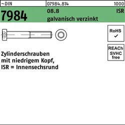 Zylinderschraube DIN 7984 ISR M5x16-T25 8.8 galv.verz. 500St.