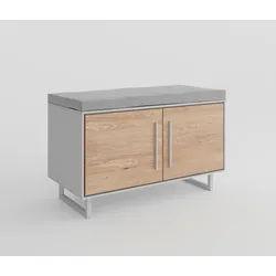 Elfo Garderobenbank Kai Holz Eiche Bianco