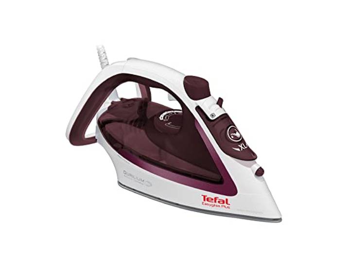 Tefal FV5716 Easygliss Plus Dampfbügeleisen 190 g/Min. Dampfstoß Vertikaldampf XL Wassereinfüllöffnung stabile Ablage Durilium AirGlide Bügelsohle Weiß/Bordeaux