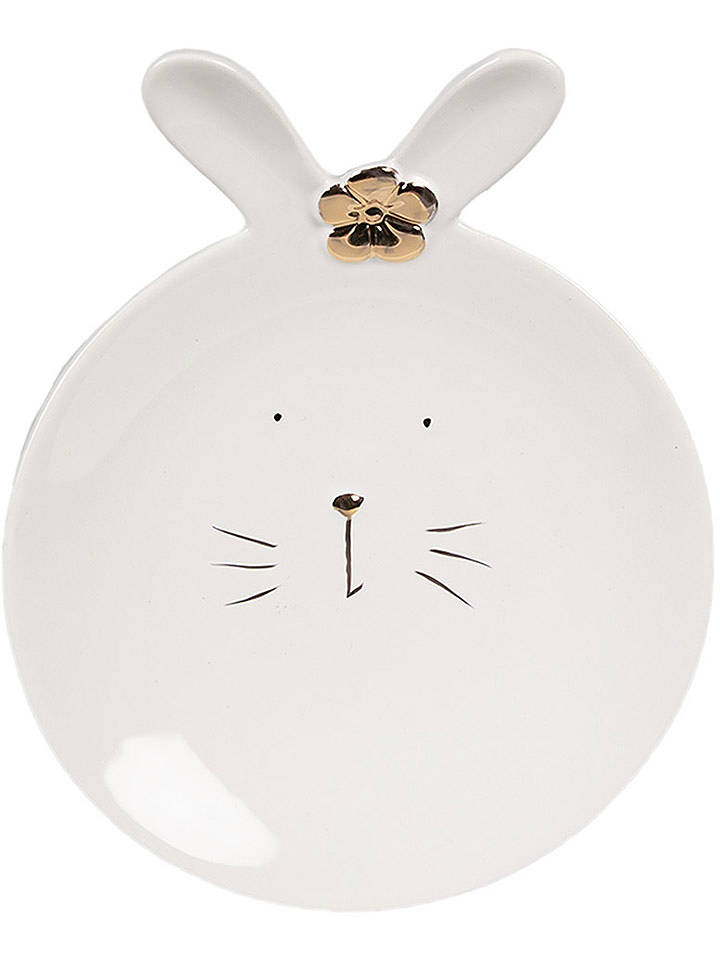 Clayre & Eef Dessertteller in Weiß - Ø 19 cm - onesize