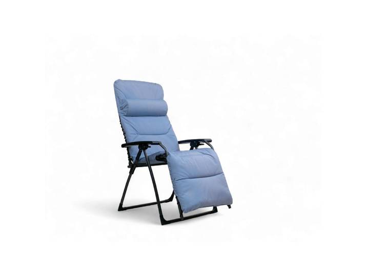 Garten-Relaxsessel, Blau, Kunststoff, 67x130x70 cm, klappbar, Bezug abnehmbar, abwischbar, Nackenkissen abnehmbar, Gartenmöbel, Balkonmöbel, Balkonliegen