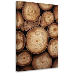 WANDBILD stapel von holz