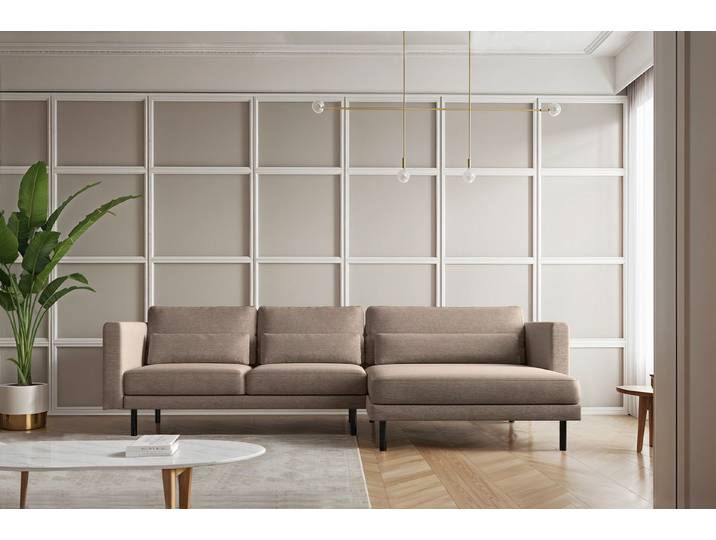 Kaiser Möbel Ecksofa L-form Dani modern und geräumig Stoff Poso und Verita, Zwei Stoffe, breite Farbpalette, komfortabel, geräumig