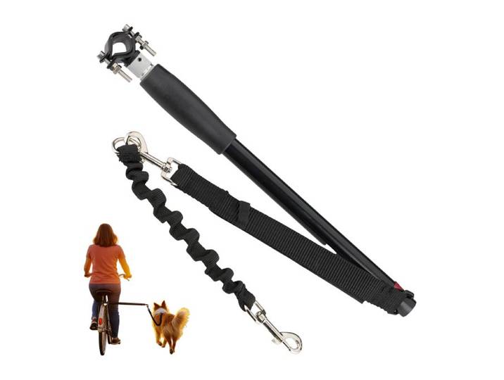 Relaxdays Fahrradleine für Hunde mit Abstandhalter