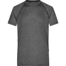 James & Nicholson Herren Funktionsshirt T-Shirt JN496 black melange/black M