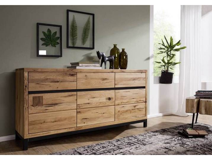 Sideboard Wildeiche 175x45x85 natur geölt VILLANDERS #108