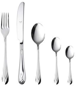 Mepra Diamante Flatware Set with Moka Spoons - 30 Pieces - Stainless Steel