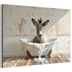 METALLBILD Esel - Tiere - Badewanne - Schaumstoff 30x20 cm
