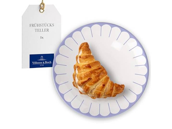 Villeroy & Boch - Fleur bleu Frühstücksteller Blau, Spülmaschinenfest Mikrowellensicher, Dessertteller, Kleiner Teller für Frühstück, Desserts & Snacks, Kuchenteller, Premium Porzellan