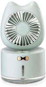 Inspired Deals Cat Shape Rechargeable Desktop Humidifier Fan Portable Mist Cooling Mini Desk Air Cooler green