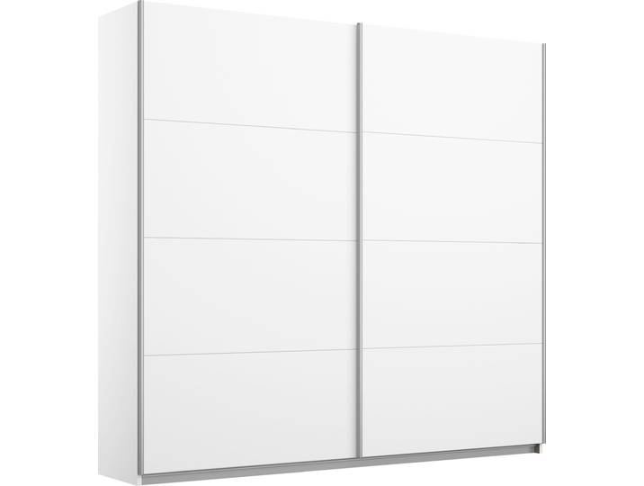 Schwebetürenschrank GOODPRODUCT Kleiderschrank Schrank Garderobe Schlafzimmerschrank THANOS , weiss (alpinweiß), B:181cm H:229cm T:62cm, Holzwerkstoff, Schränke, Schwebetürenschrank, Optional mit Spiegel, Metall-Griffleisten alufarben MADE IN GERMANY