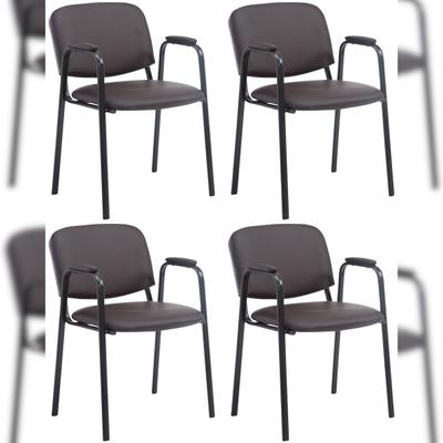 CLP 4er Set Stapelstühle Ken Pro Kunstleder braun
