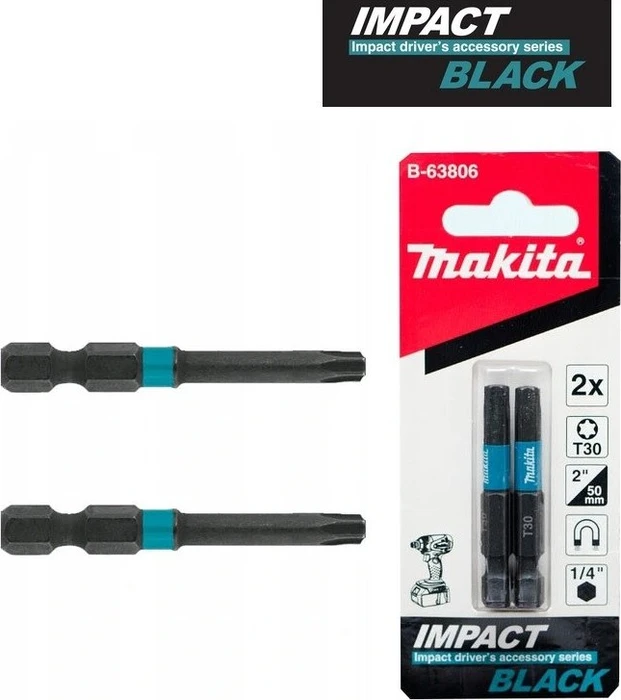 Makita B-63806 Impact Black Impact Screwdriver Bit - 2 Pieces