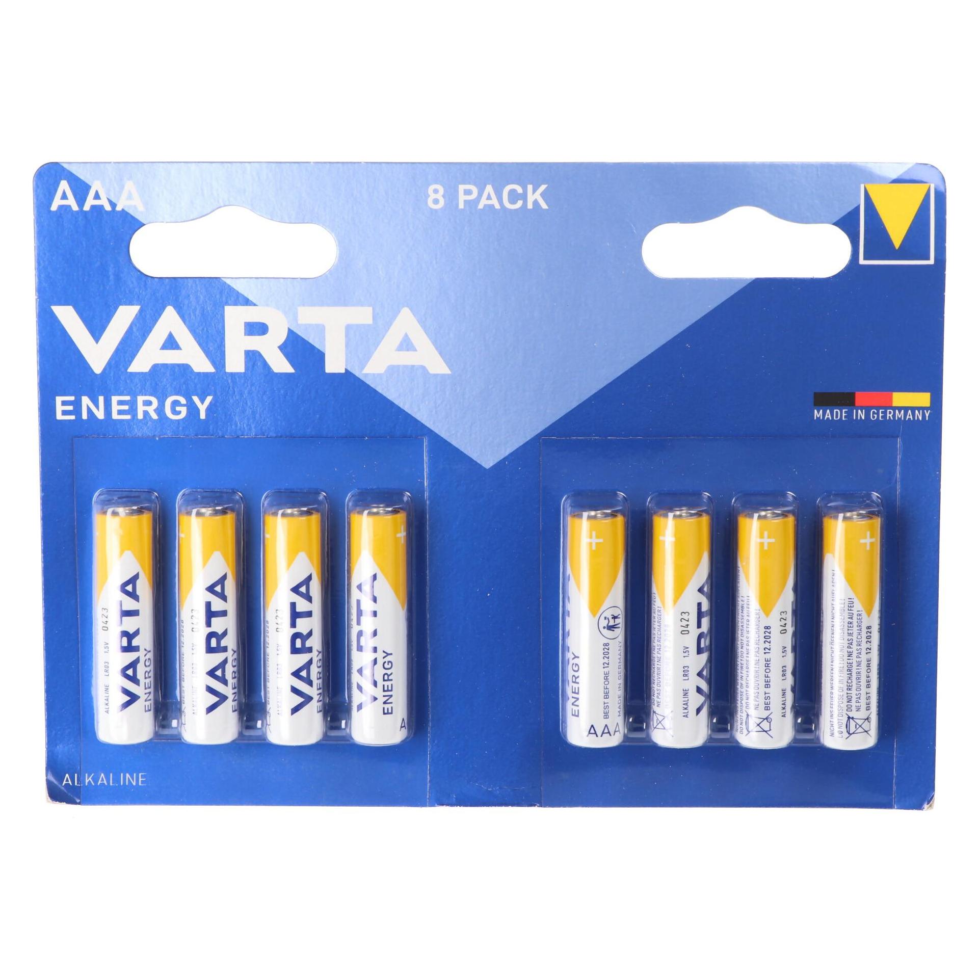Varta BV-Energy 8 AAA - Einwegbatterie - AAA - Alkali - 8 Stück(e) - Blau - Gelb - Zyl (8 Stk., AAA, 1200 mAh) (4103229418)