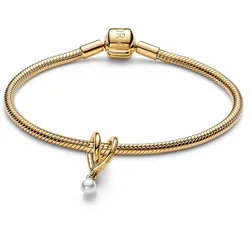 Pandora 21118 Starter-Set Damenarmband Goldfarben Gewickeltes Herz, 21 cm