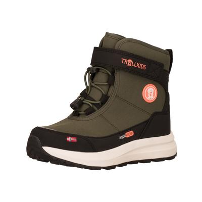 Winterstiefel TROLLKIDS "KIDS HELGELAND ANTI SLIP WINTER BOOTS", Damen, Gr. 36, Fleece, deep forest, schwarz, Synthetik, Textil, Schuhe Winterstiefel, Snowboots, Winterstiefel, Winterschuhe, wasserdicht