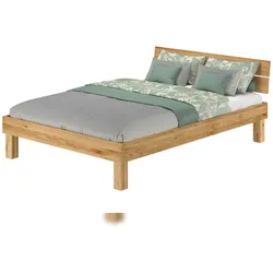 Erst-Holz Doppelbett Massivholzbett Bettrahmen140x200 Eiche geölt Zubehör wählbar V-60.88-14 ohne Zubehör