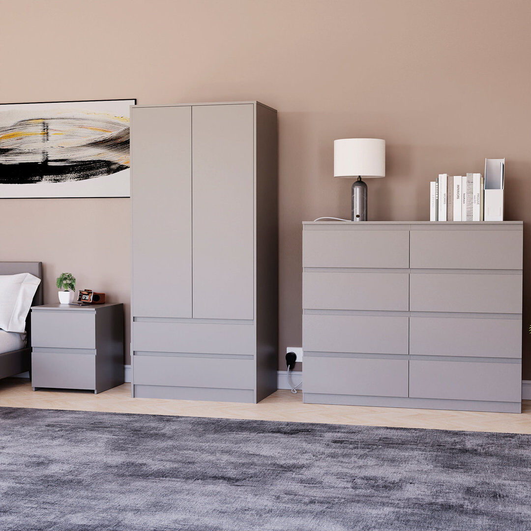 Lassic Cunha 3 Piece Bedroom Set Grey