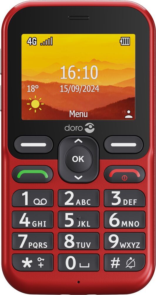 Doro 128 MB 4G Smartphone 6,1 cm (2.4 Zoll) 2 MP Single SIM Leva L10 (Rot) 8754
