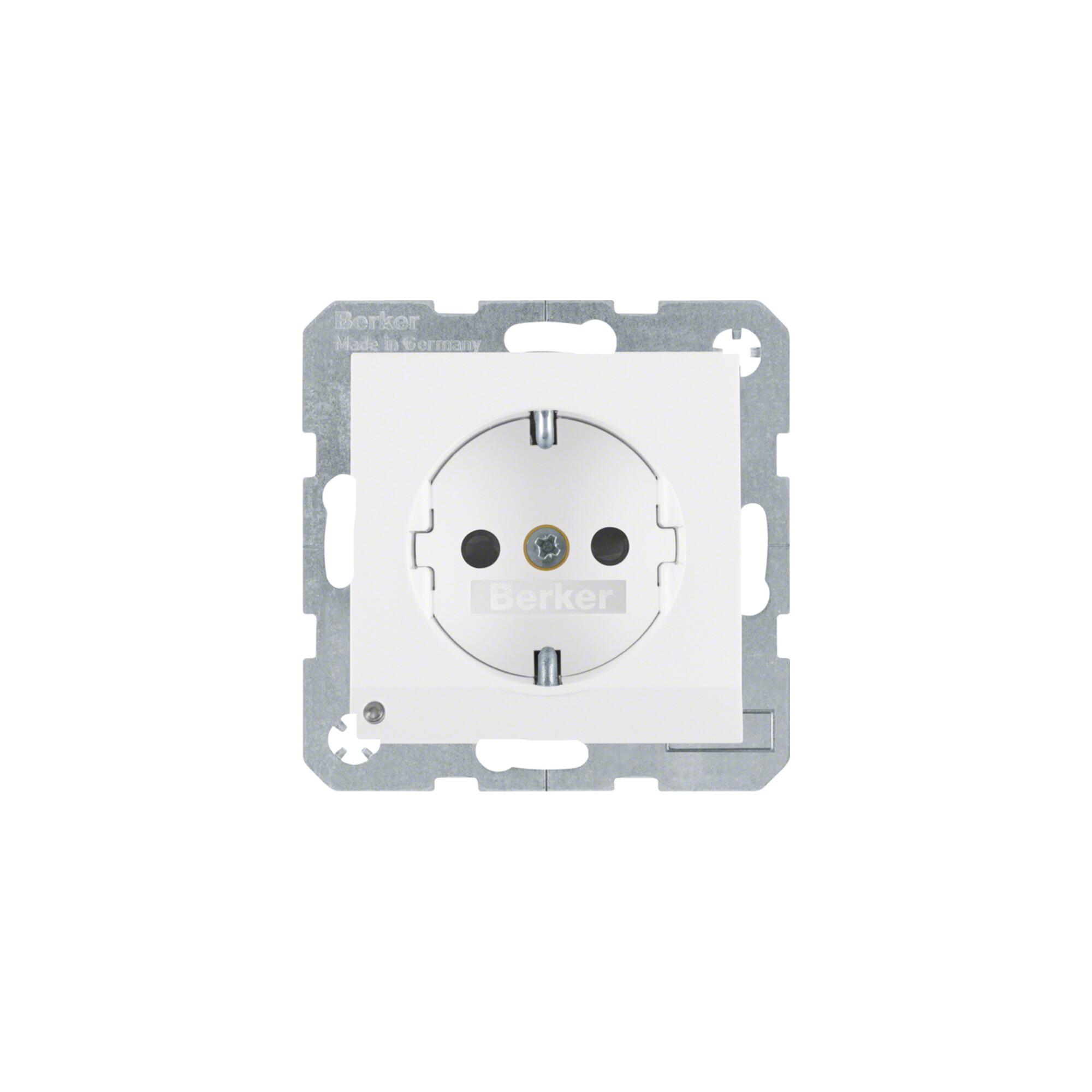 Berker SCHUKO-Steckdose pws/matt LED-Orientierungsl. 41091909)