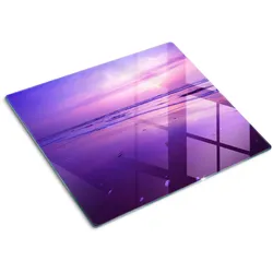 GLASPLATTE 60x52 cm Sonnenuntergang über dem Meer