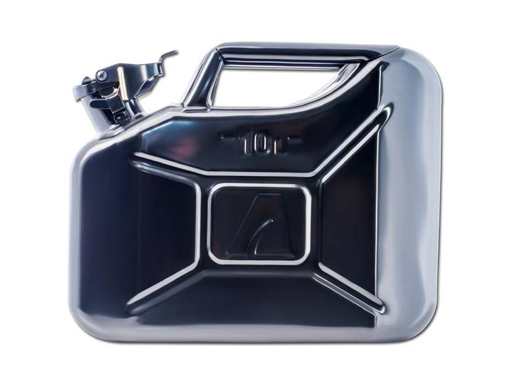 Benzinkanister Arnold 10 L , schwarz, B:16,5cm H:27,5cm T:34,5cm, Metall, Flüssigkeitsbehälter, Benzinkanister