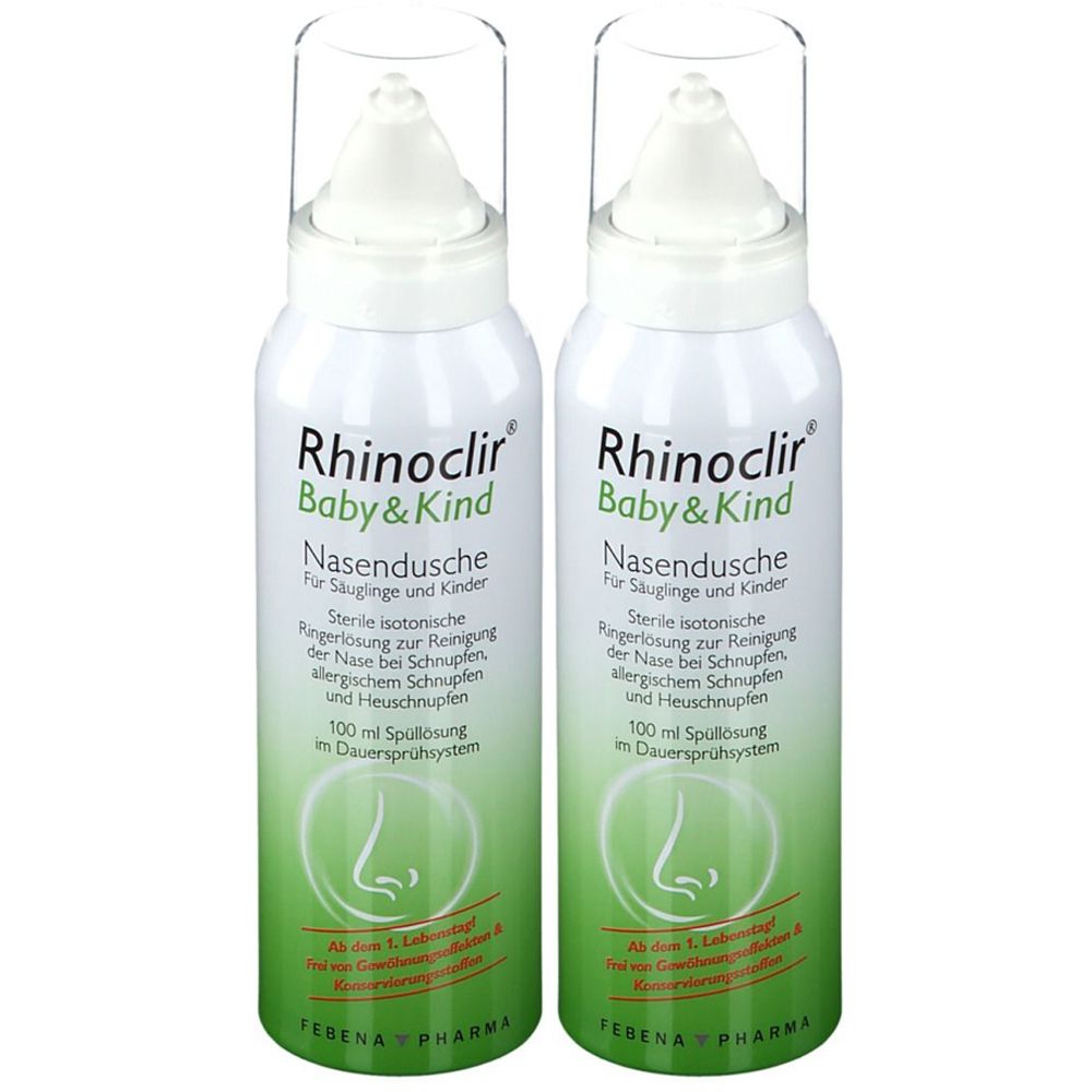2x Rhinoclir Baby & Kind Nasendusche Lösung 2x100 ml