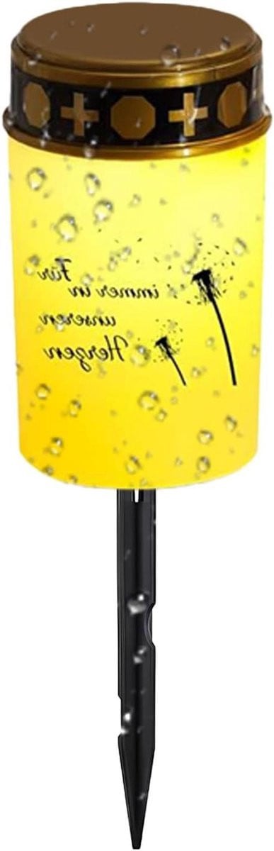 Grave Lights Herdenkingskaarsen LED Buiten Decoratie Waterproof Solar Powered Wit B/D/H: 8 x 8 x 8 cm