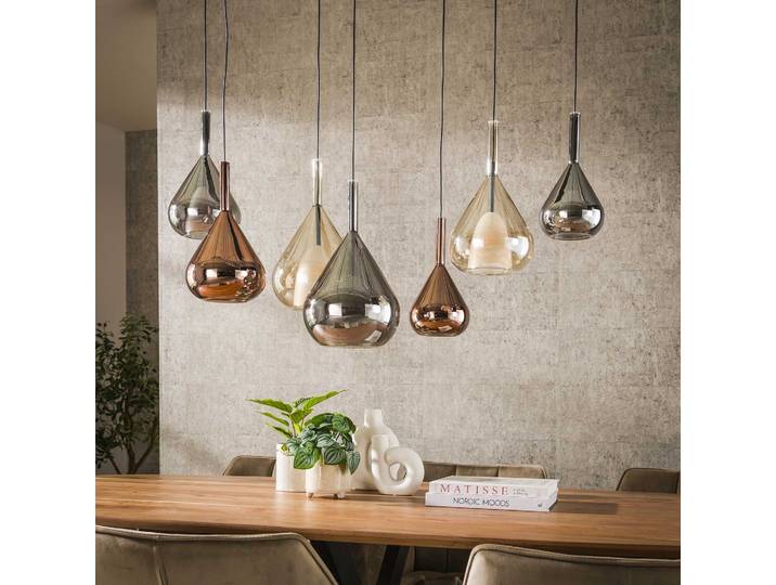 Hanglamp 4+3 wings mix glass
