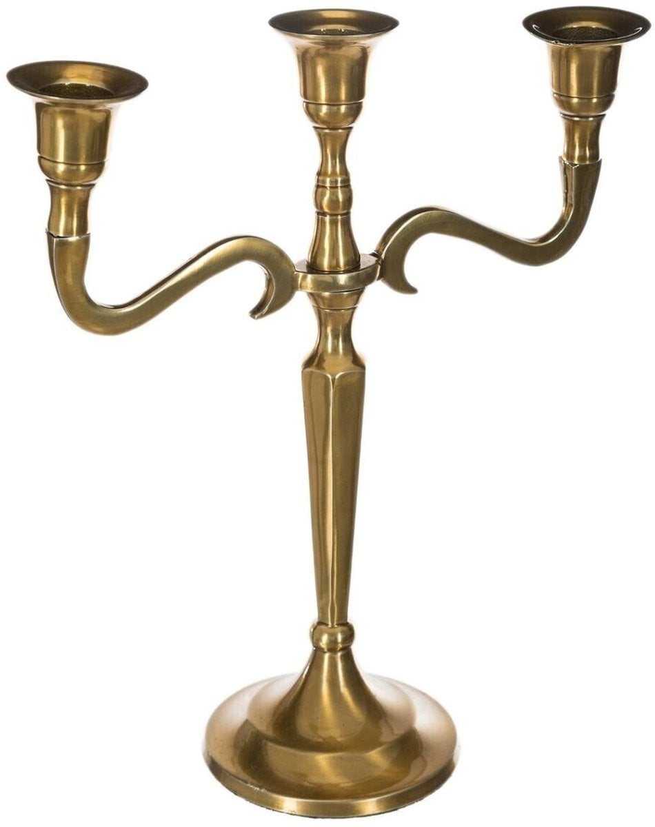 Gouden Metalen Kaarsenhouder voor 3 Kaarsen