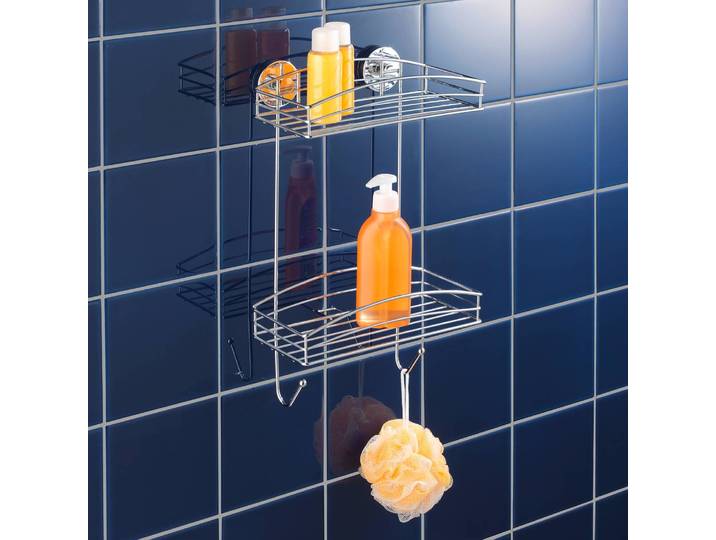 Wandregal Boro Vacuum-Loc Stahl, verchromt Silber 26 x 43 x 15cm