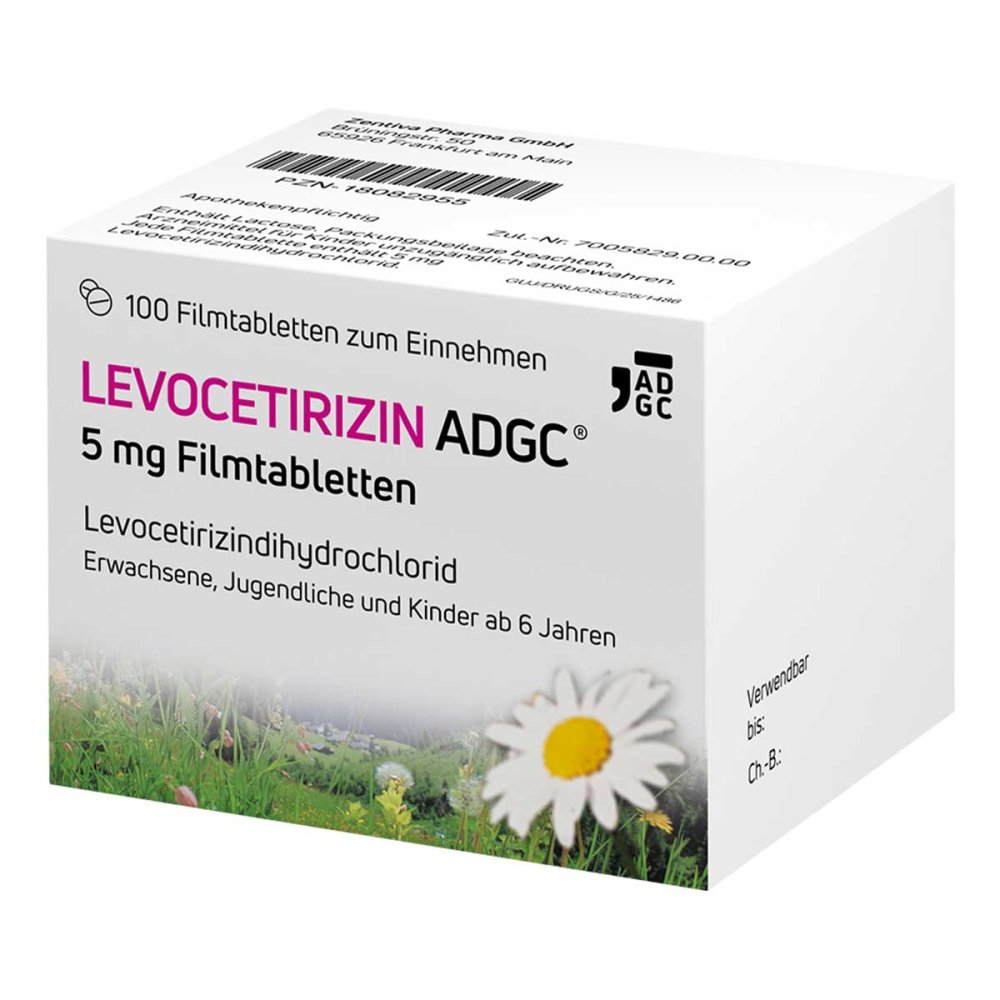 Zentiva Pharma GmbH Levocetirizin ADGC 5 mg Filmtabletten 18082955