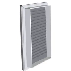 Schräge Lüftungsgitter mit Insektenschutznetz, quadratisch 14cm x 14cm grau AirRoxy 02 02-338