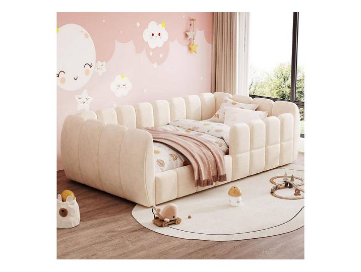 LuxusKollektion Polsterbett Kinderbett 90x200 Bodenbett Montessori