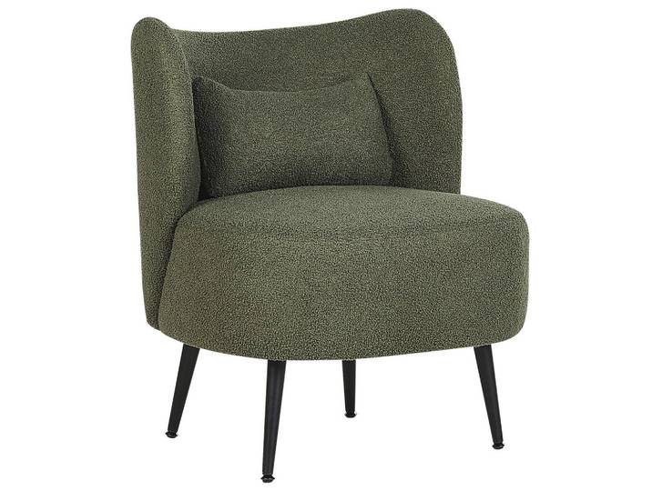 Beliani Sessel Boucle Grün Otsby, Holz, 60x76x55 cm, Wohnzimmer, Sessel, Polstersessel