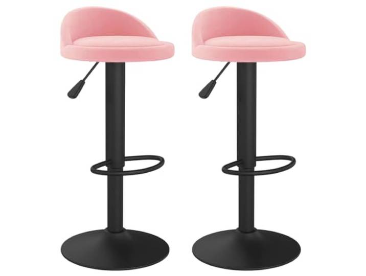 Makastle Barhocker 2 STK. Rosa Samt