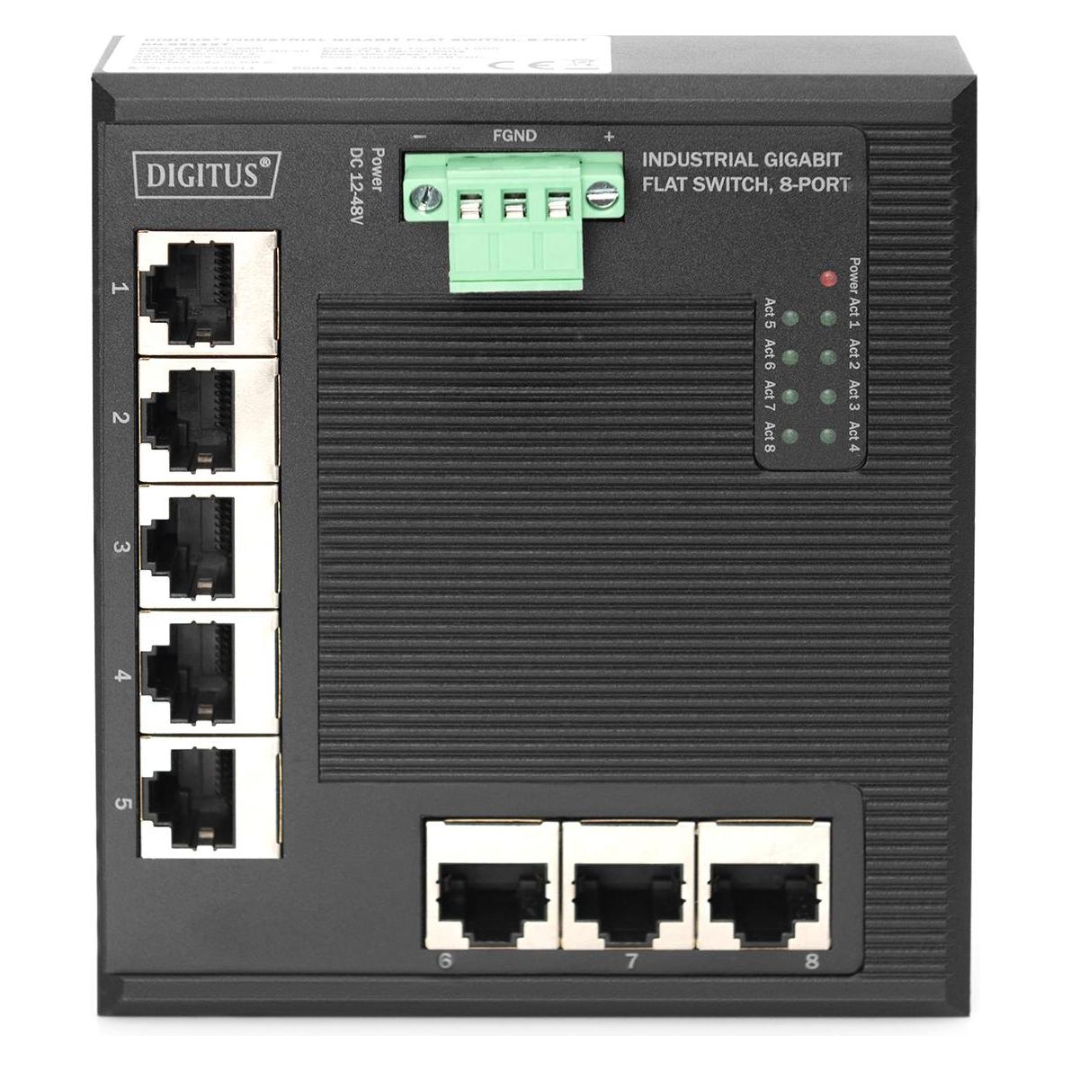 Digitus Industrie Gigabit Flat Switch, 8-Port (8 Ports) (DN-651127)