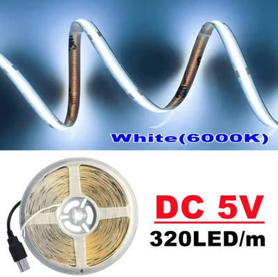 Inspire Curations DC5V USB COB LED Strip Light 320 LEDs Per Meter 6500k 1m